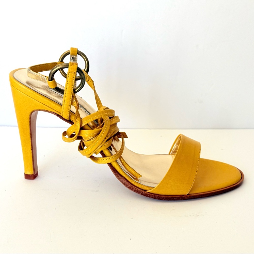 Charles David Mustard Yellow Strappy Sandals - Picture 4 of 9